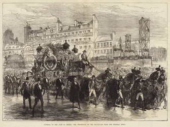 Begrafenis van wijlen M Thiers, de Processie op de Boulevard bij het Chateau D